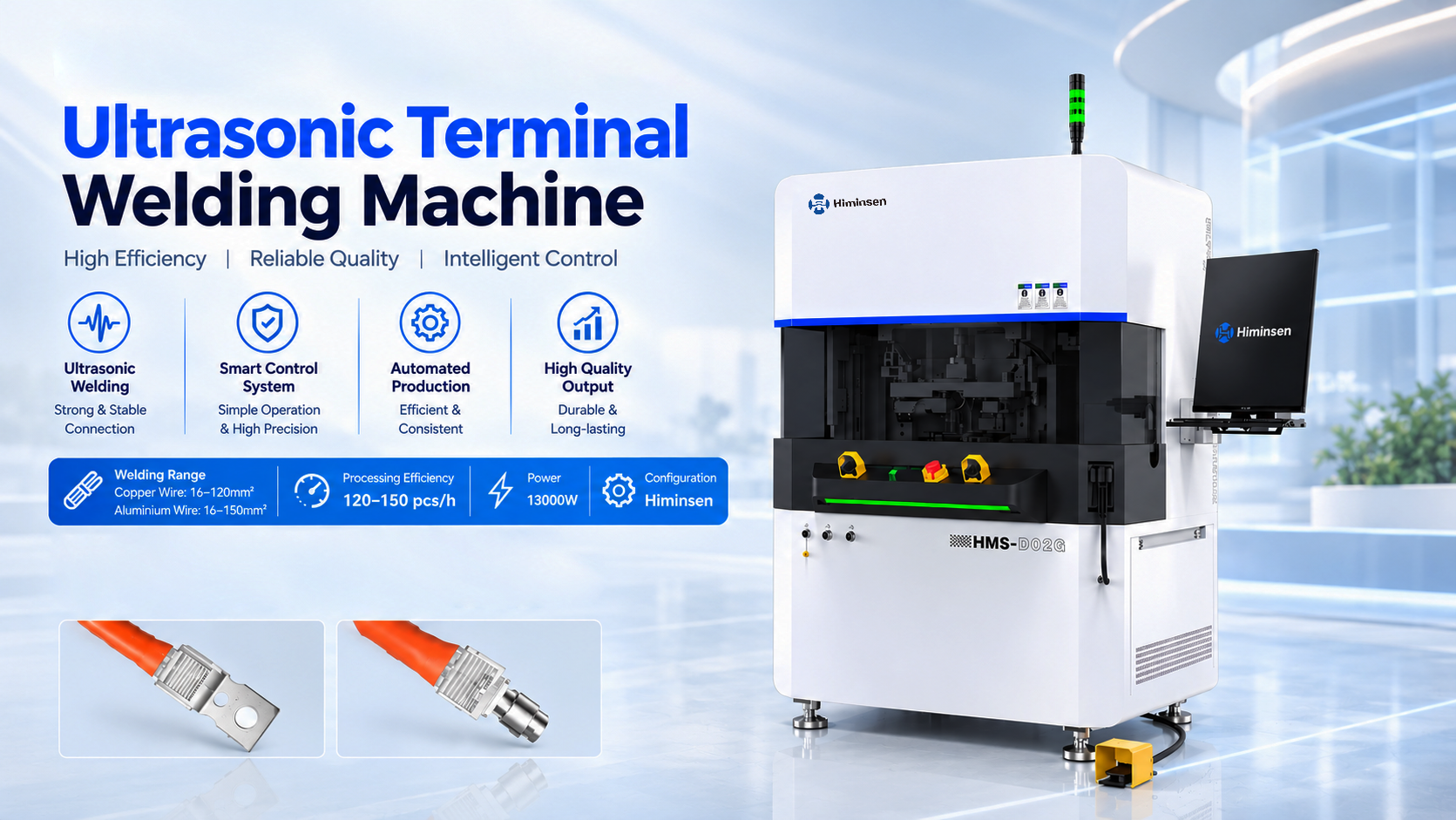 Soldadora terminal ultrasónica HMS-D02G | Soldadura del poder más elevado para el nuevo arnés de la energía